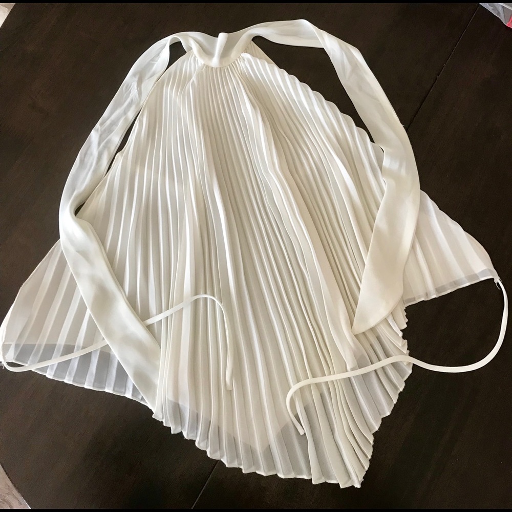 Allen B crop top with tie back-cream color